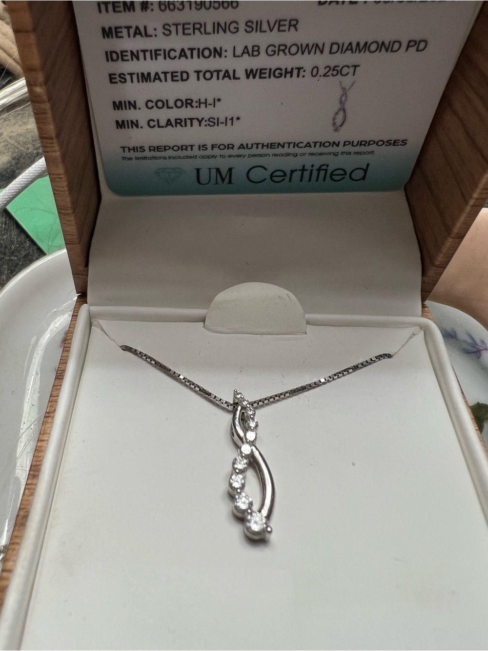 Sterling Silver Lab-Grown Diamond Pendant Necklace - Silver